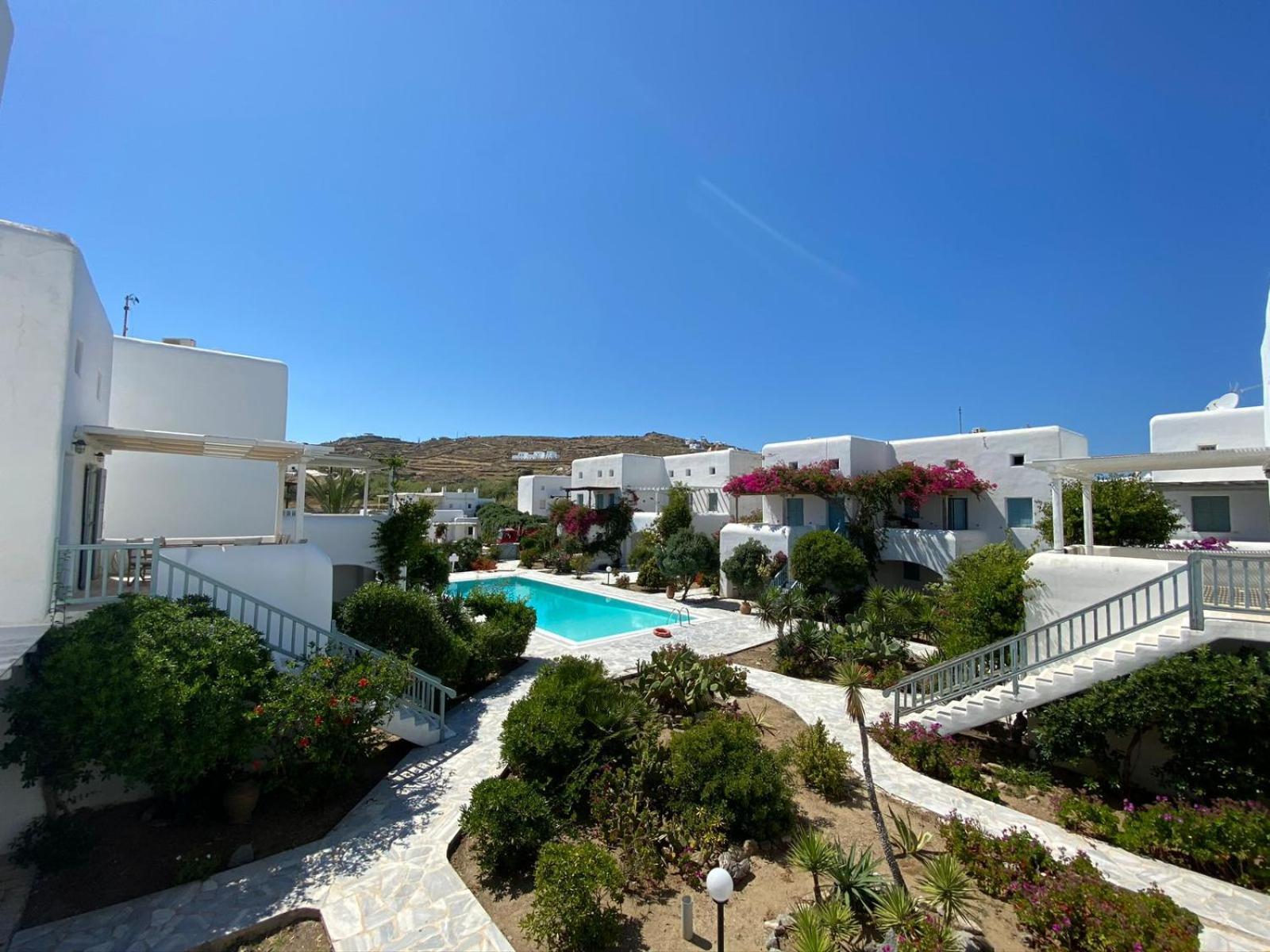 Mykonian Style W Shared Pool Houses & Nighttime Security Guard Орнос Экстерьер фото