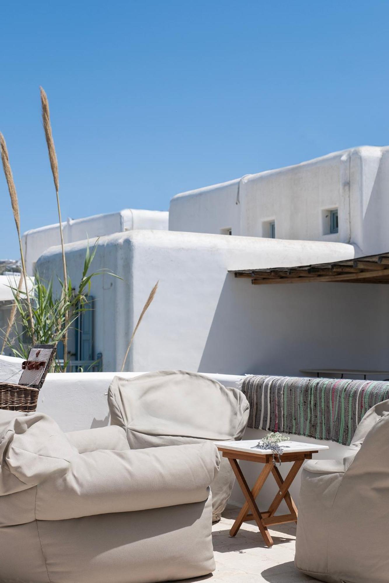 Mykonian Style W Shared Pool Houses & Nighttime Security Guard Орнос Экстерьер фото